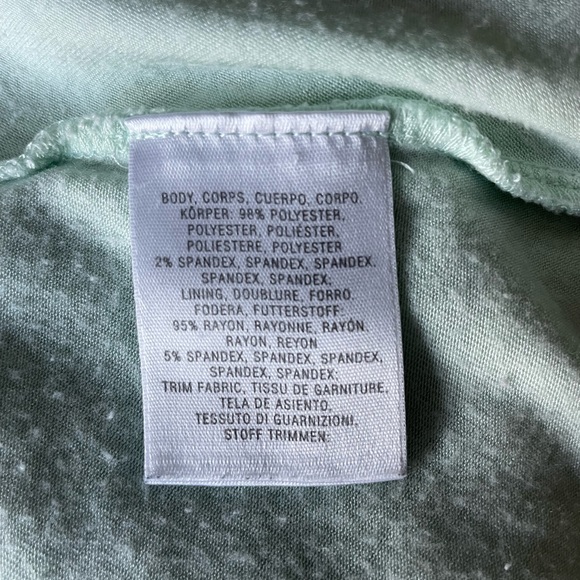 Deletta Lace Overlay Peplum Top in Seafoam Green & Gray S - Picture 8 of 8